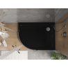Mexen Flat receiving semi-round slim dreapta 100 x 90 cm, negru, sifon crom - 41709010P