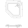 Mexen Flat ötoldalú, slim zuhanytálca 80 x 80 cm, fehér, arany szifon - 41P108080-G