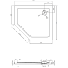 Mexen Flat karcsú ötszögletű zuhanytálca jobb 100 x 90 cm, fehér, arany szifon - 41P109010R-G
