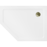 Mexen Flat karcsú ötszögletű zuhanytálca jobb 100 x 90 cm, fehér, arany szifon - 41P109010R-G