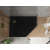 Mexen Flat receveur de duș pentagonal slim stânga 90 x 80 cm, negru, sifon auriu - 41P708090L-G