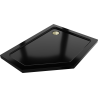 Mexen Flat ötoldalú slim zuhanytálca, jobb, 90 x 80 cm, fekete, arany szifon - 41P708090R-G