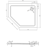 Mexen Flat ötoldalú slim jobbos zuhanytálca 100 x 80 cm, fekete, arany szifon - 41P708010R-G