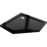 Mexen Flat brodzik pentagonal slim 90 x 90 cm, negru, sifon auriu - 41P709090-G