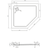 Mexen Flat ötoldalú slim bal zuhanytálca 100 x 90 cm, fekete, arany szifon - 41P709010L-G
