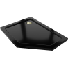 Mexen Flat ötoldalú slim bal zuhanytálca 100 x 90 cm, fekete, arany szifon - 41P709010L-G