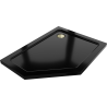 Mexen Flat brodzik pentagonal slim dreapta 100 x 90 cm, negru, sifon auriu - 41P709010R-G