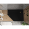 Mexen Flat brodzik pentagonal slim dreapta 100 x 90 cm, negru, sifon auriu - 41P709010R-G