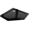 Mexen Flat brodzik pentagonal slim 100 x 100 cm, negru, sifon auriu - 41P701010-G