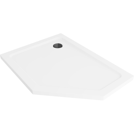 Mexen Flat ötoldalú zuhanytálca slim bal 100 x 80 cm, fehér, fekete szifon - 41P108010L-B