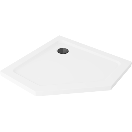 Mexen Flat ötoldalú slim zuhanytálca 90 x 90 cm, fehér, fekete szifon - 41P109090-B
