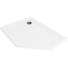 Mexen Flat ötszögletű lapos bal zuhanytálca 100 x 90 cm, fehér, fekete szifon - 41P109010L-B
