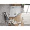 Mexen Flat ötoldalú slim jobbos zuhanytálca 100 x 90 cm, fehér, fekete szifon - 41P109010R-B