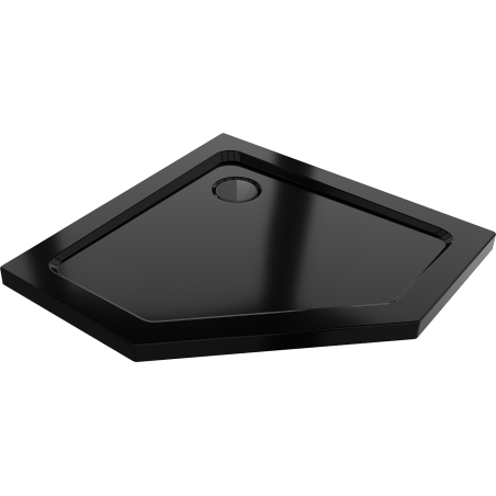 Mexen Flat brodzik pentagonal slim 80 x 80 cm, negru, sifon negru - 41P708080-B