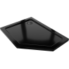 Mexen Flat brodzik pentagonal subțire stânga 90 x 80 cm, negru, sifon negru - 41P708090L-B
