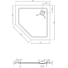 Mexen Flat ötoldalú slim zuhanytálca 90 x 90 cm, fekete, fekete szifonnal - 41P709090-B