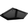 Mexen Flat ötoldalú slim zuhanytálca 100 x 100 cm, fekete, fekete szifon - 41P701010-B