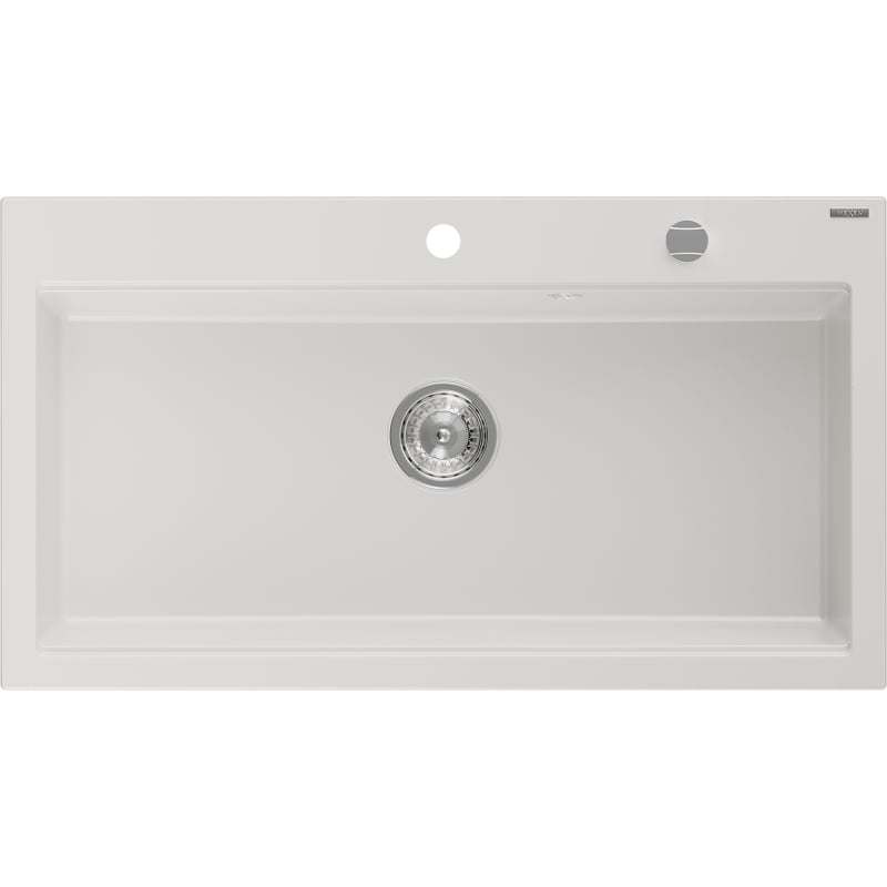 Mexen Slido gránit mosogató 1 rekeszes 900 x 500 mm, fehér, krómozott szifon - 6528901005-20
