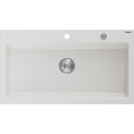 Mexen Slido gránit mosogató 1 rekeszes 900 x 500 mm, fehér, krómozott szifon - 6528901005-20