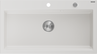 Mexen Slido 1 medencés gránit mosogató 900 x 500 mm, fehér, krómozott szifon - 6528901005-20