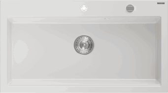 Mexen Slido gránit mosogató 1 rekeszes 900 x 500 mm, fehér, krómozott szifon - 6528901005-20