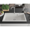 Mexen Slido 1 medencés gránit mosogató 900 x 500 mm, fehér, krómozott szifon - 6528901005-20
