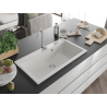 Mexen Slido 1 medencés gránit mosogató 900 x 500 mm, fehér, krómozott szifon - 6528901005-20