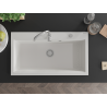 Mexen Slido 1 medencés gránit mosogató 900 x 500 mm, fehér, krómozott szifon - 6528901005-20