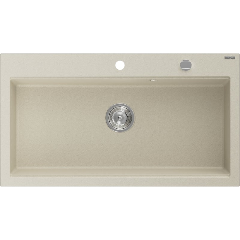 Mexen Slido Gránit mosogató 1-medencés 900 x 500 mm, bézs, króm szifon - 6528901005-69