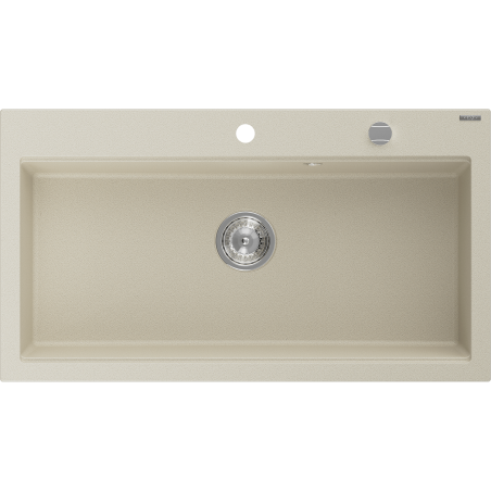 Mexen Slido Gránit mosogató 1-medencés 900 x 500 mm, bézs, króm szifon - 6528901005-69