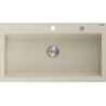 Mexen Slido Gránit egymedencés mosogató 900 x 500 mm, bézs, krómozott szifon - 6528901005-69