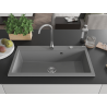 Mexen Slido chiuvetă din granit cu 1 cuvă, 900 x 500 mm, gri, sifon cromat - 6528901005-71