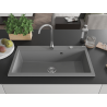 Mexen Slido gránit mosogató egytálcás, 900 x 500 mm, szürke, króm szifonnal - 6528901005-71