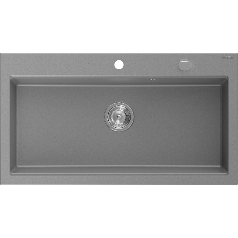 Mexen Slido chiuvetă din granit cu 1 cuvă, 900 x 500 mm, gri, sifon cromat - 6528901005-71