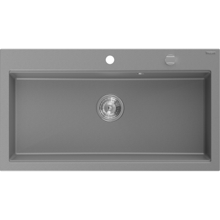 Mexen Slido 1 medencés gránit mosogató 900 x 500 mm, szürke, krómozott szifonnal - 6528901005-71