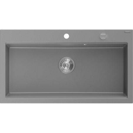 Mexen Slido gránit mosogató egytálcás, 900 x 500 mm, szürke, króm szifonnal - 6528901005-71
