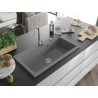 Mexen Slido gránit mosogató egytálcás, 900 x 500 mm, szürke, króm szifonnal - 6528901005-71