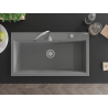 Mexen Slido gránit mosogató egytálcás, 900 x 500 mm, szürke, króm szifonnal - 6528901005-71