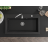 Mexen Slido chiuvetă din granit cu 1 cuvă, 900 x 500 mm, negru/argintiu metalizat, sifon cromat - 6528901005-73