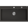 Mexen Slido chiuvetă din granit cu 1 cuvă, 900 x 500 mm, negru/auriu metalizat, sifon cromat - 6528901005-75