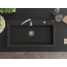 Mexen Slido chiuvetă din granit cu 1 cuvă, 900 x 500 mm, negru/auriu metalizat, sifon cromat - 6528901005-75