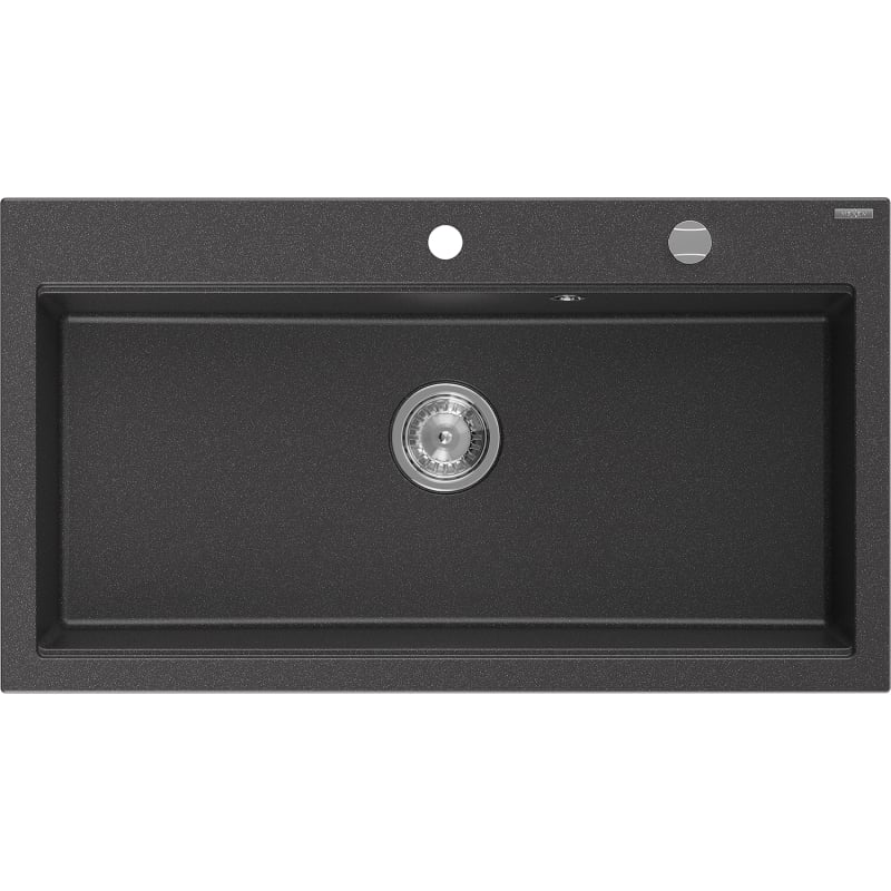 Mexen Slido gránit konyhai mosogató, 1-medencés, 900 x 500 mm, fekete pöttyös, króm szifon - 6528901005-75 - 6528901005-76