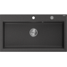 Mexen Slido chiuvetă din granit cu 1 cuvă 900 x 500 mm, negru pătat, sifon cromat - 6528901005-75 - 6528901005-76