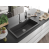 Mexen Slido chiuvetă din granit cu 1 cuvă 900 x 500 mm, negru pătat, sifon cromat - 6528901005-75 - 6528901005-76