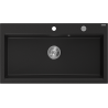 Mexen Slido chiuvetă granit 1 cuvă 900 x 500 mm, neagră, sifon cromat - 6528901005-77