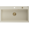 Mexen Slido chiuvetă din granit cu 1 cuvă, 900 x 500 mm, bej, sifon auriu - 6528901005-69-G