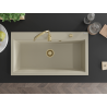 Mexen Slido chiuvetă din granit cu 1 cuvă, 900 x 500 mm, bej, sifon auriu - 6528901005-69-G