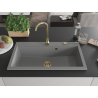 Mexen Slido egymedencés gránit mosogató 900 x 500 mm, szürke, arany szifonnal - 6528901005-71-G
