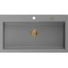 Mexen Slido gránit mosogató 1 rekesz, 900 x 500 mm, szürke, arany szifon - 6528901005-71-G