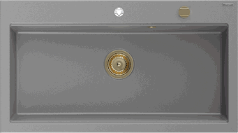 Mexen Slido gránit mosogató 1 rekesz, 900 x 500 mm, szürke, arany szifon - 6528901005-71-G
